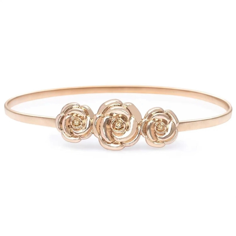 Elegant Gold Floral Belt